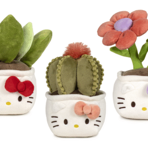 Peluche Hello Kitty - Plantes Assortiment de 6 pièces 3 Modèles (25cm)