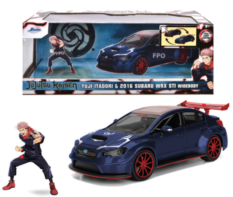 Figurine Jujutsu Kaisen - Yuji Itadori & 2016 Subaru WRX STI Widebody (1:24)