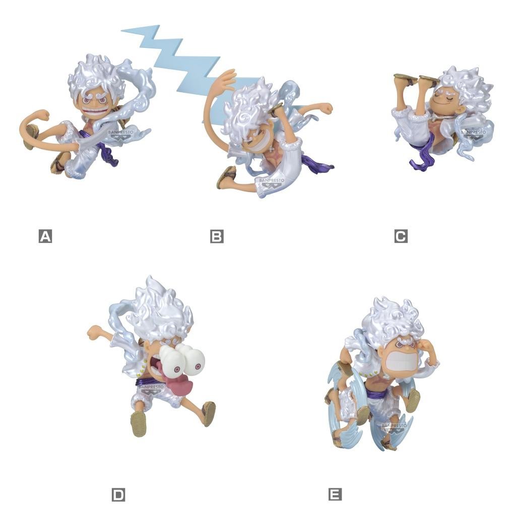Figurine One Piece - WCF Luffy Gear 5 Metallic Assortiment 12 pièces (7cm)
